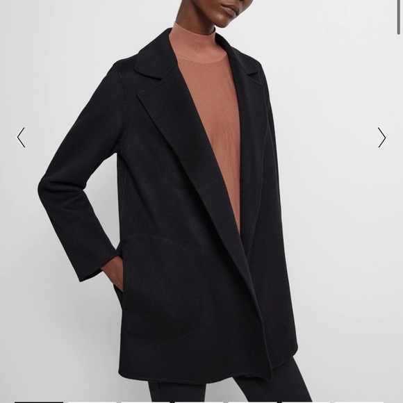 Theory Jackets & Blazers - Theory Clairene Jacket in Double Face Wool Cashmere Black Size P